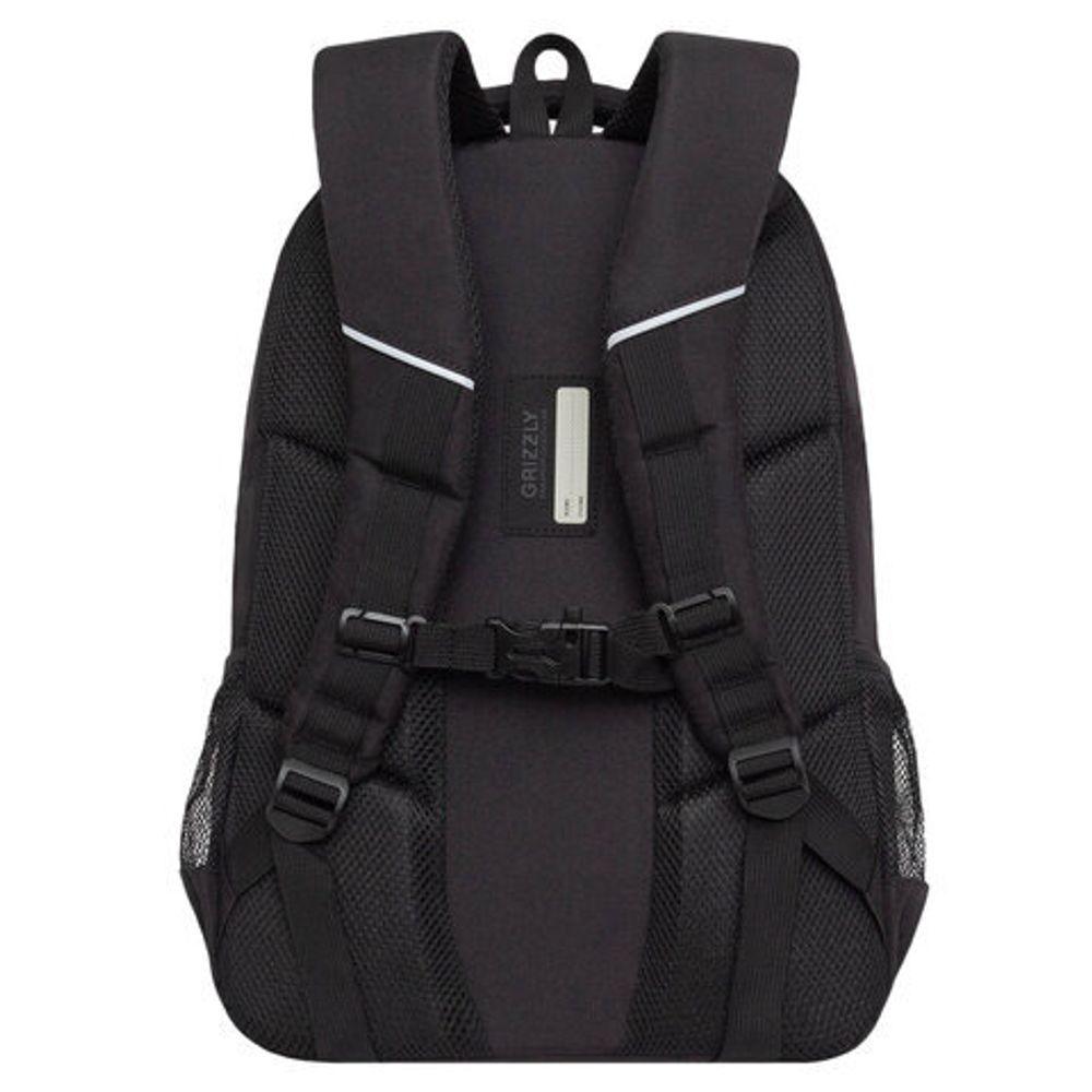 Рюкзак GRIZZLY школьный, анатомическая спинка, 2 отделения, для мальчиков, "LIFE", чёрный, 45х32х23 см, RU-430-10/1