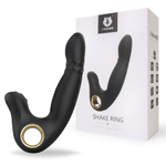 Черный вибромассажер Shake Ring - 16,8 см. (Цвет: черный)