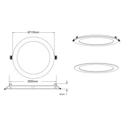 Светильник светодиодный встраиваемый Даунлайт ЭРА LED 1-6-4K Slim панель 6Вт 4000К круг | Downlight