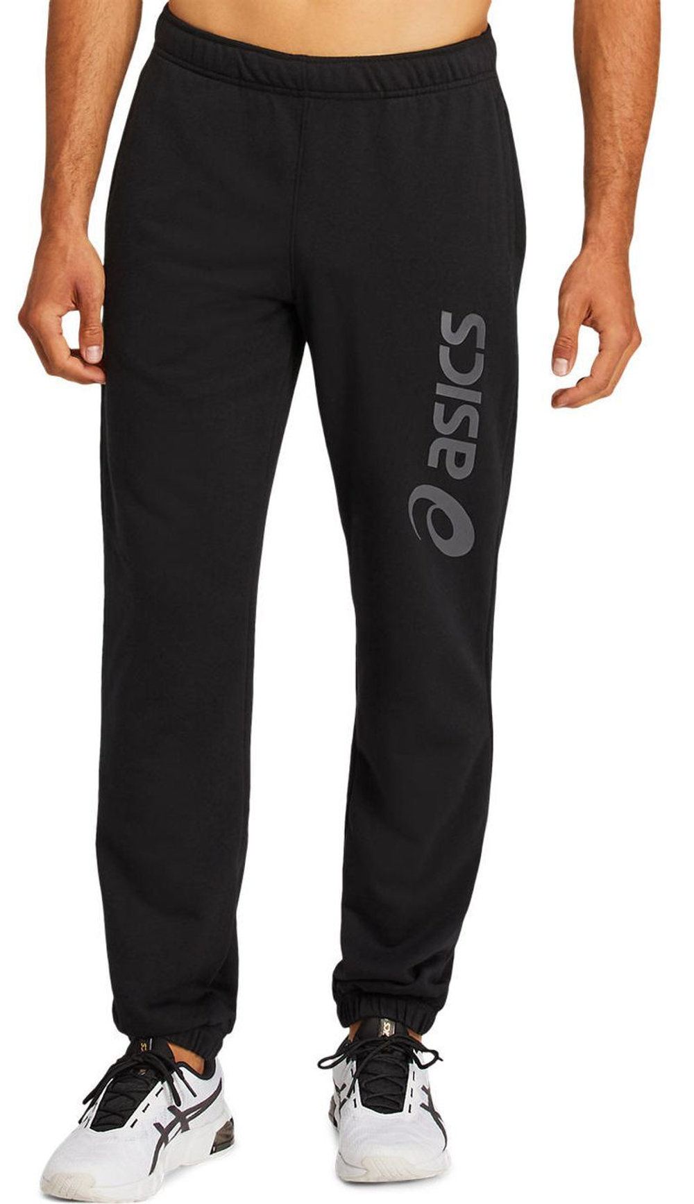 Мужские теннисные штаны Asics Big Logo Sweat Pant - performance black/brilliant white