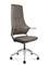 Кресло офисное Норден / Хан / Han / серая кожа /  алюминиевая база