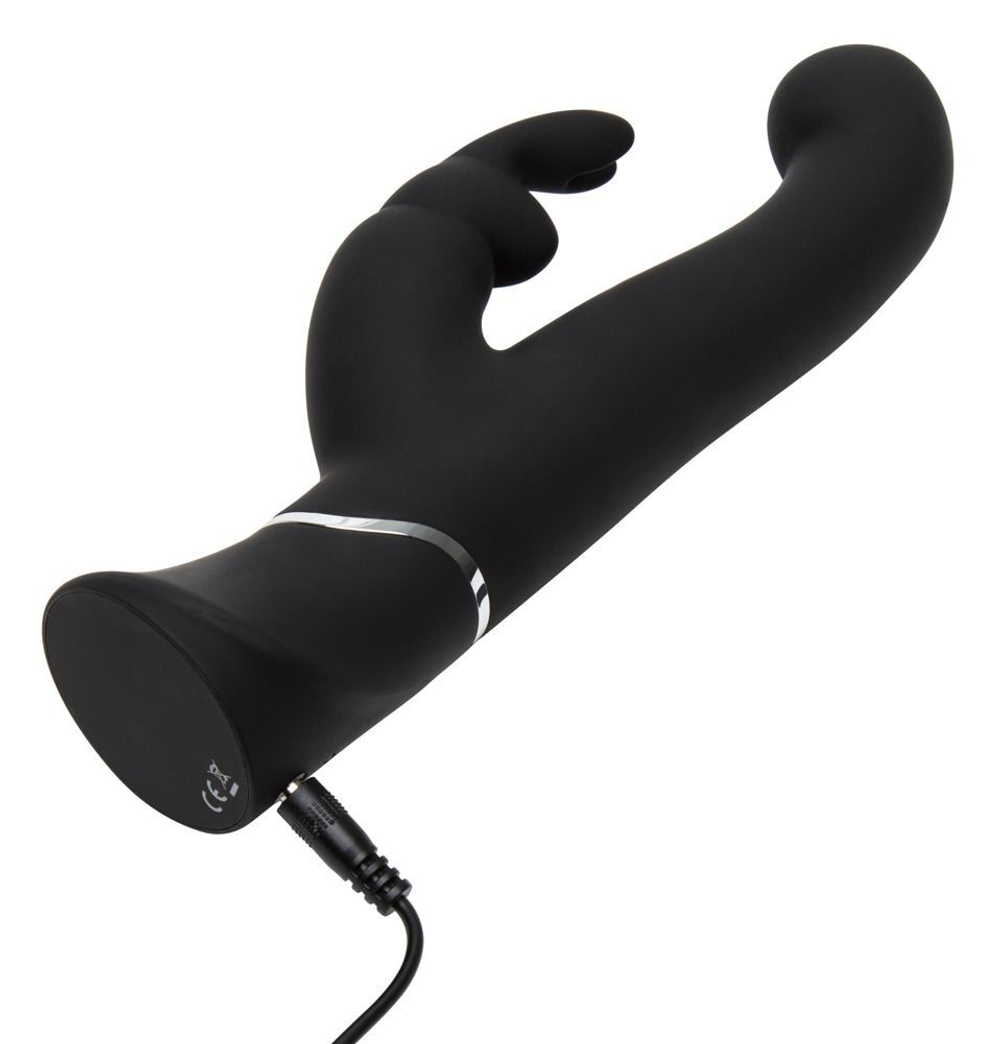 Черный вибратор-кролик G-Spot Stroking Vibrator - 24,2 см. (Цвет: черный)