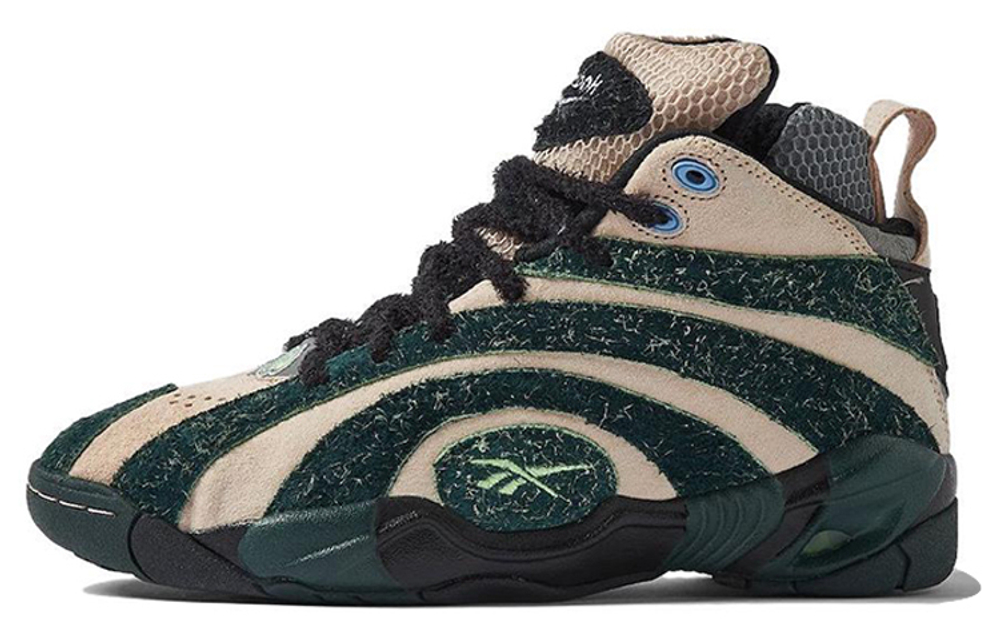 Brain Dead x Reebok Shaqnosis shock absorption non-slip high-top retro basketball shoes for men and women the same white and green