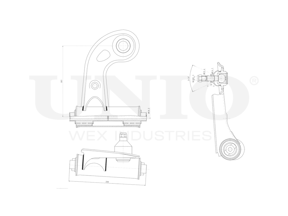 Рычаг подвески поперечный передний верхний левый UNIO SSP-40072