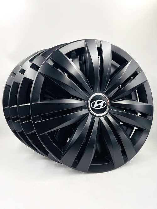 Колпаки на колеса гибкие черные с эмблемой R17 4 шт