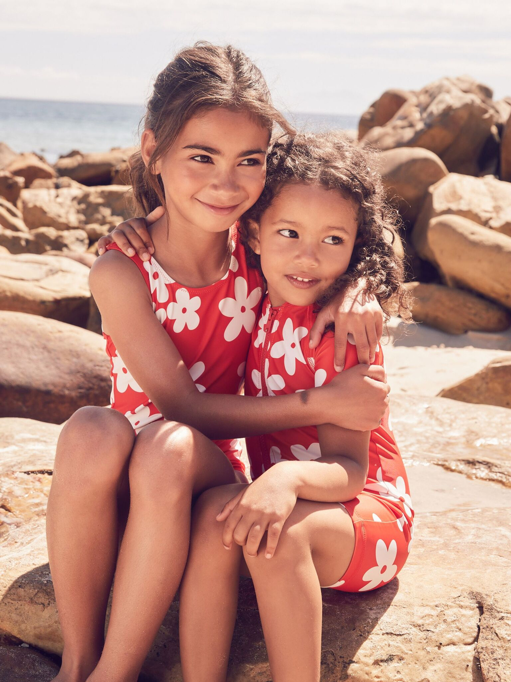 Купальник слитный на молнии для девочки Next AB7-036, Красный