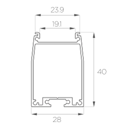 Профиль накладной алюминиевый LC-LP-R-4028-2 Anod