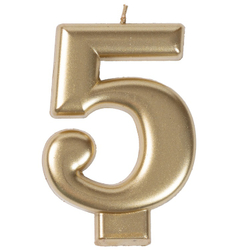 Свечи-цифры Золотые, 8 см