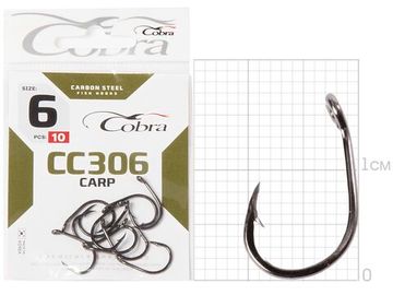 Крючки Cobra CARP CC306  №6, 10 шт.