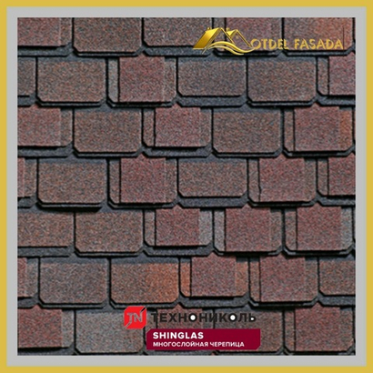 Гибкая черепица SHINGLAS КОНТИНЕНТ Америка 1,5м2 (Трехслойная) 3D
