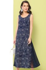 Платье синее с шифоновыми клиньями DStrend (Акция)