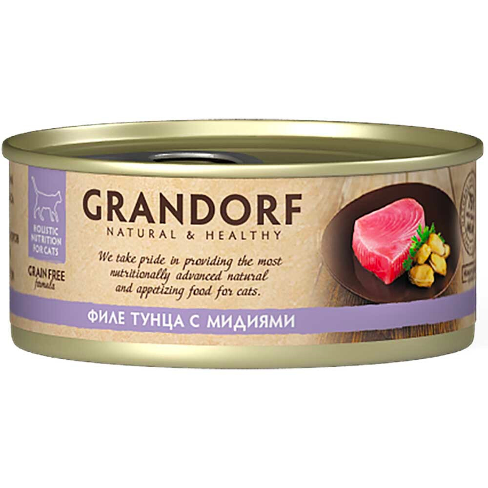 Grandorf Tuna with Mussel 70 г - консервы для кошек (тунец с мидиями)