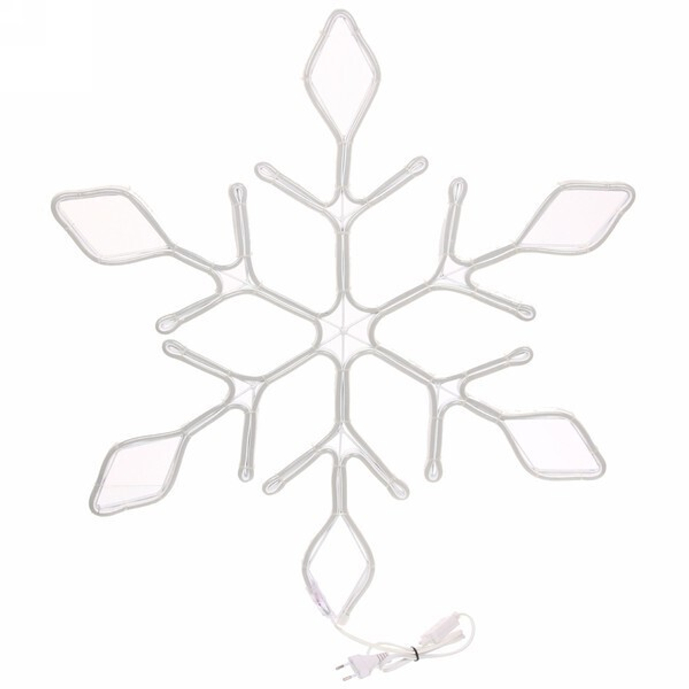 Фигура световая «Снежинка» 67 см, гибкий неон, белая (постоянное свечение)
