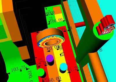 Коммерческий надувной батут "Русский цирк" с крышей, 6x4x4 м