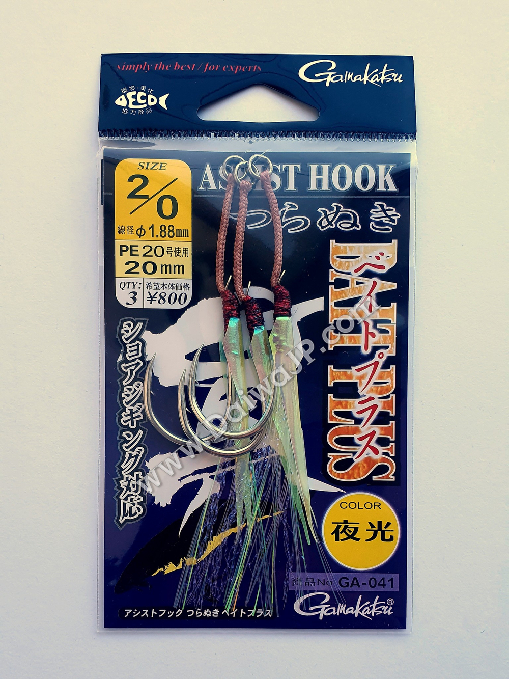 Крючки GAMAKATSU ASSIST HOOK TSURANUKI BAIT PLUS LUMINOUS GA041