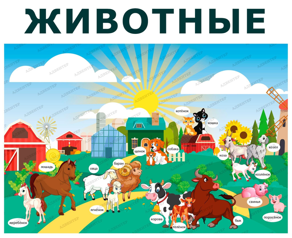 Комплект развивающий Ферма: Животные 2142