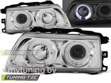 Передние фары Honda CRX angel eyes chrome