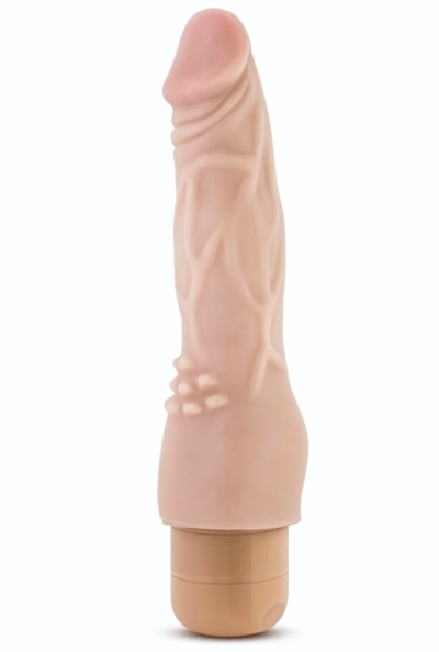 Телесный вибратор-реалистик с шипиками в основании Mr. Skin Cock Vibe 4 - 20,3 см. (Цвет: телесный)