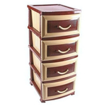 Комод "Дельфин" 4 секции, темно-коричневый / бежевый РП-411