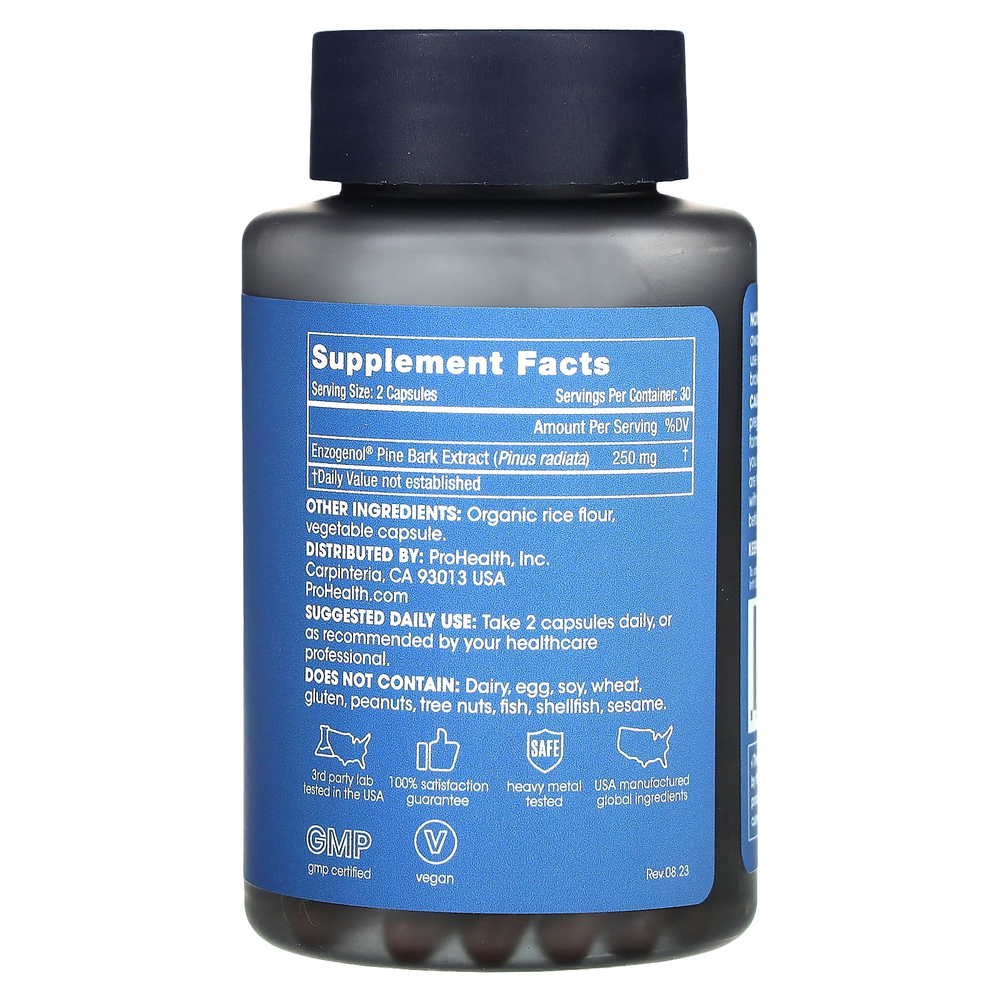 ProHealth Longevity, Enzogenol экстракт сосновой коры, 60 капсул (125 мг на капсулу)