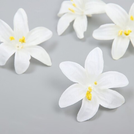 Бутон на ножке для декорирования "Лилия садовая" белая 6,5х6,5 см