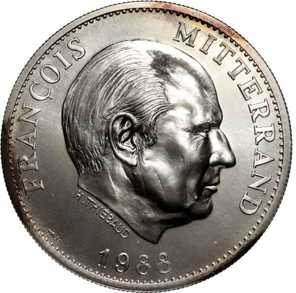 France, François Mitterrand Presidential Medal – 1988 Silver