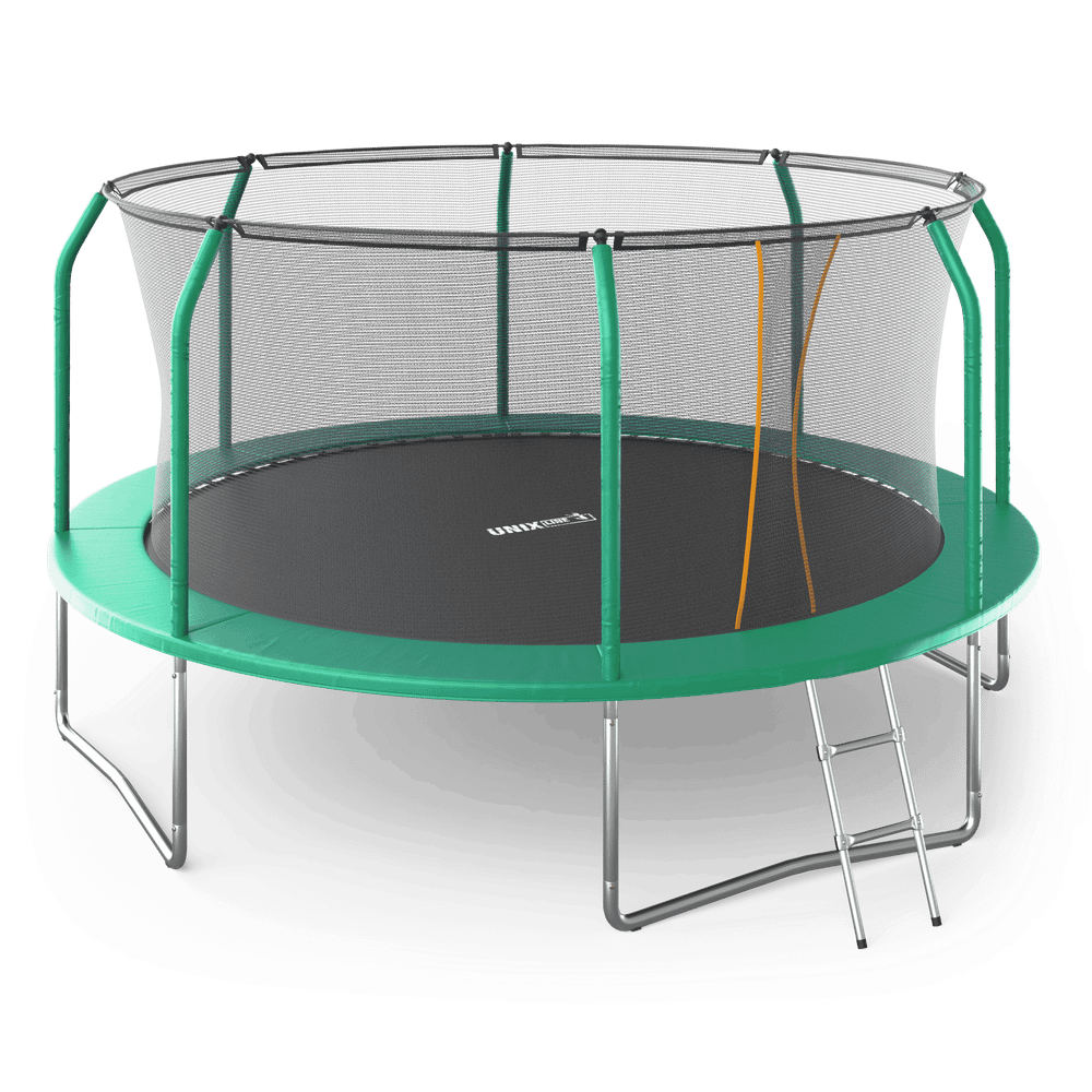 Батут UNIX Line Supreme Basic 14 ft (427 см) зеленый