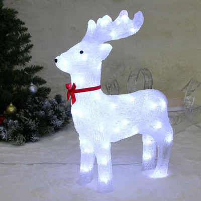Фигура светодиодная «Белый оленёнок» 34*16*50 см, 50 ламп LED, авторежим, 220V, Белый