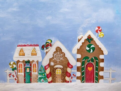 ДОМИКИ ПРЯНИЧНЫЕ фон неопреновый