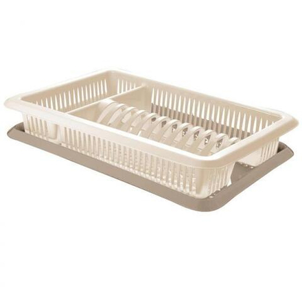 PlastRep Сушилка для посуды Sugar Spice с поддоном ярус. 48х31х9см шампань