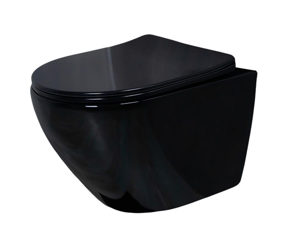 Унитаз подвесной Gid Tr2198-18 62204Y черная глянцевая 49x36x35.5