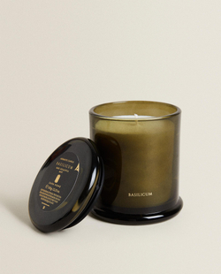 Zara Home Свеча ароматическая Basilicum 350 г, растительный воск, аромат свежий цитрусовый, Горчичный