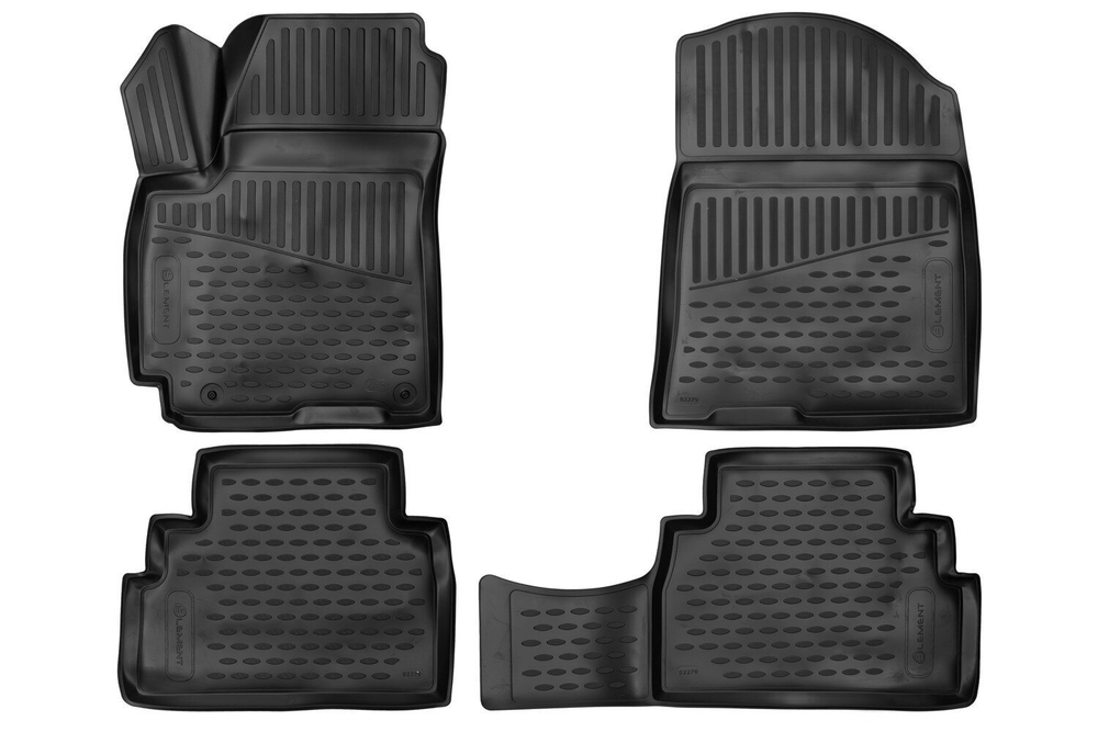 Коврики Standard, 3D в салон для KIA Soul (III) 2019- , хб, 4шт. (полиуретан, чёрные) Element.ELEMENT3D02279210