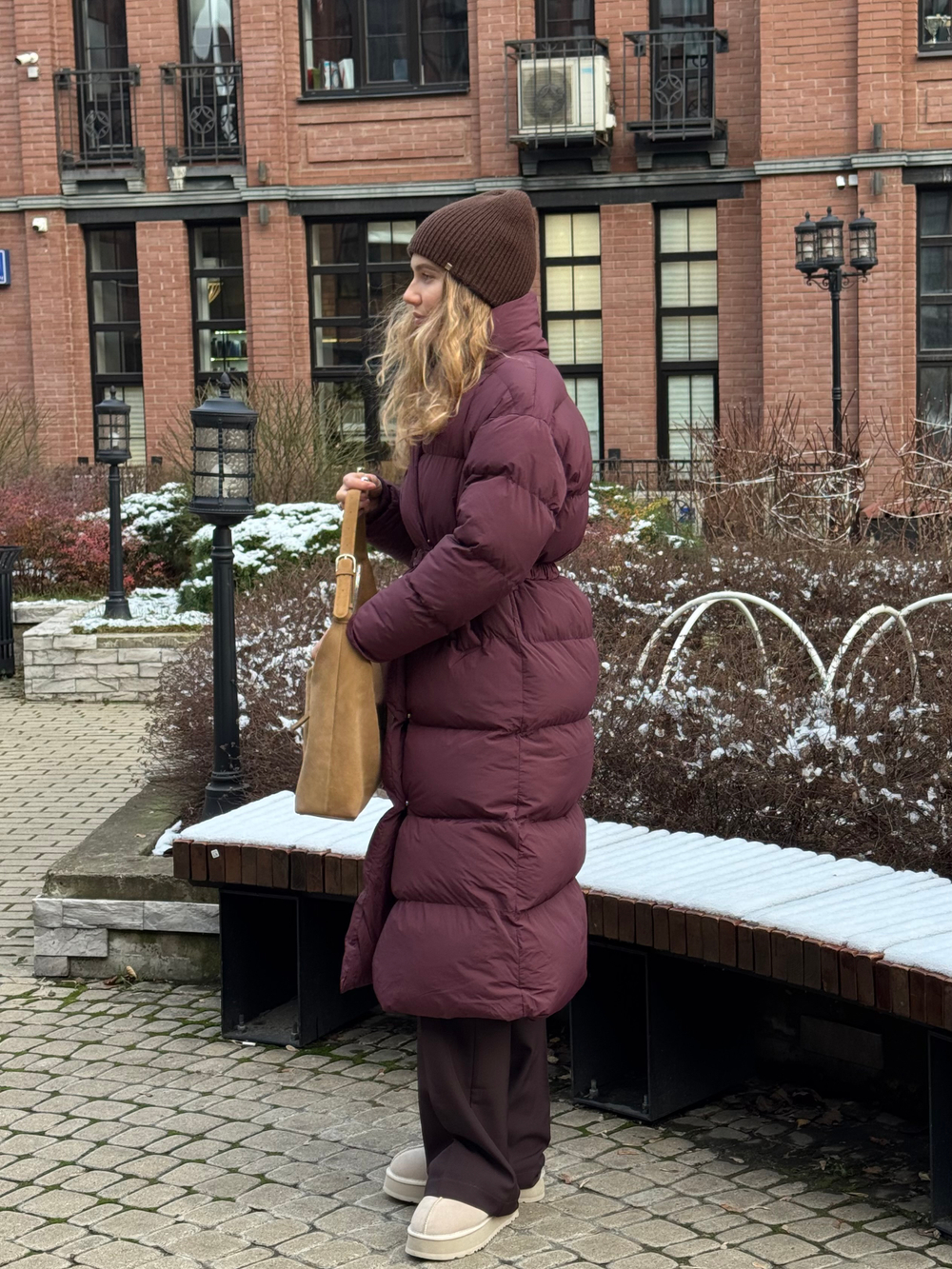 Пуховик Шерон свекольный