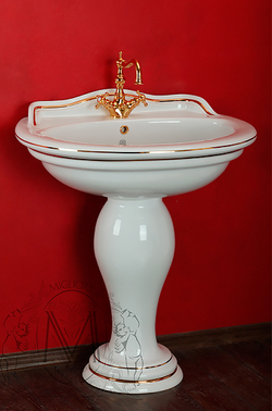 Раковина Migliore Milady ML.MLD-25.773.D1, 77x60.5см., декор золото