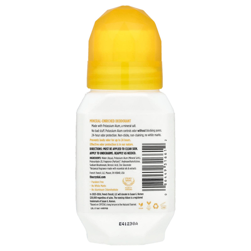 CRYSTAL, обогащённый минералами дезодорант с шариковым аппликатором, ромашка и зелёный чай, 66 мл (2,25 жидк. унции)