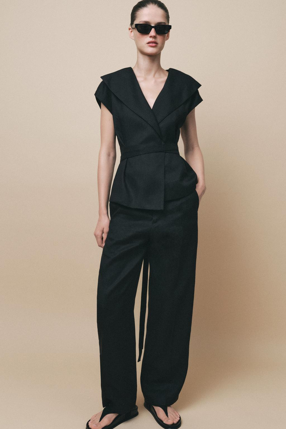 Жилет из смесового льна — zw collection