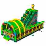 Коммерческий надувной батут «Зоопарк» с крышей, 15*7*9 м.