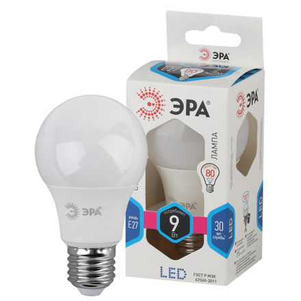 Лампочка светодиодная ЭРА STD LED A60-9W-840-E27 E27 / Е27 9Вт груша нейтральный белый свет