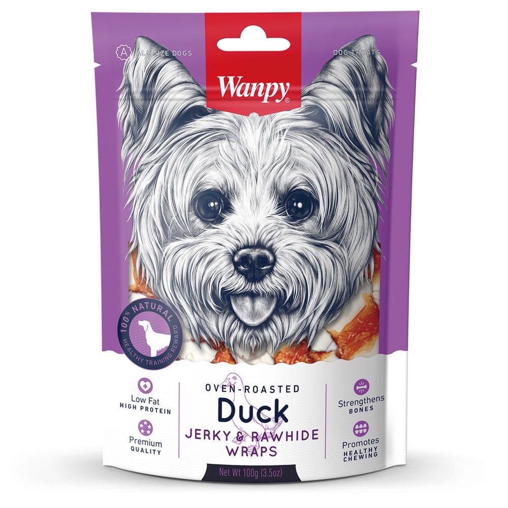 Wanpy Dog Лакомство кости из сыромятной кожи с утиным мясом 100г