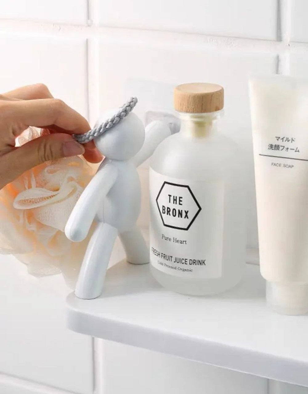 Полка настенная интерьерная Человечки на липучках 2 шт белая