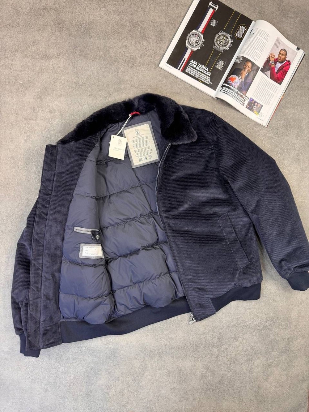 Вельветовый пуховик Brunello Cucinelli