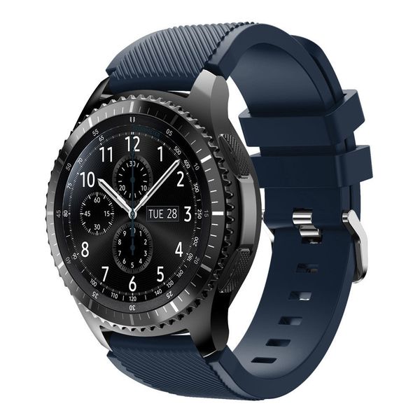 Силиконовый ремешок для Samsung Gear S3/Galaxy Watch 46 Fohuas Silicon Band 22мм (темно-синий)