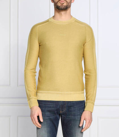 Хлопковый свитер koblado BOSS ORANGE - горчичный(50474876)