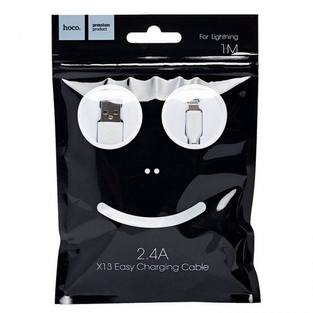 Кабель USB - Lightning HOCO X13 (белый) 1м