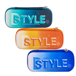 Пенал - косметичка Alingar, EVA, молния, 1 откидная планка, карман сетка, объемный рисунок, 80 х 210 мм, "STYLE", микс (бирюзовый, оранж, синий)