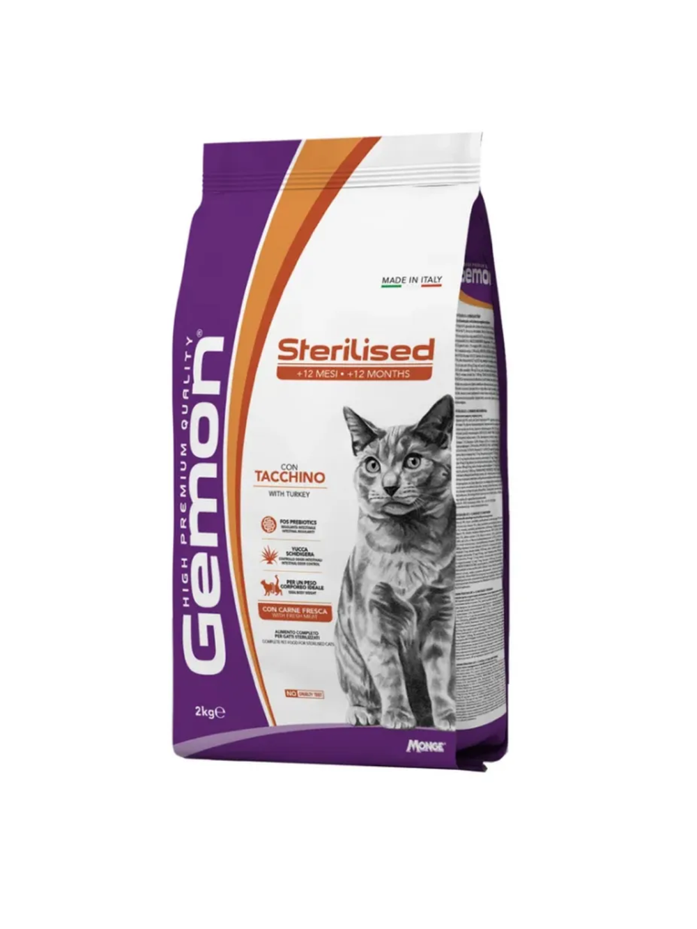 Gemon Sterilized with Turkey (+12 месяцев) (Гемон Индейка) корм для стерилизованных кошек с индейкой, 2кг