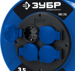 ЗУБР ПВС 315 ПВС 3х1.5 50м 3500Вт IP44, Силовой удлинитель на катушке (55081-50)