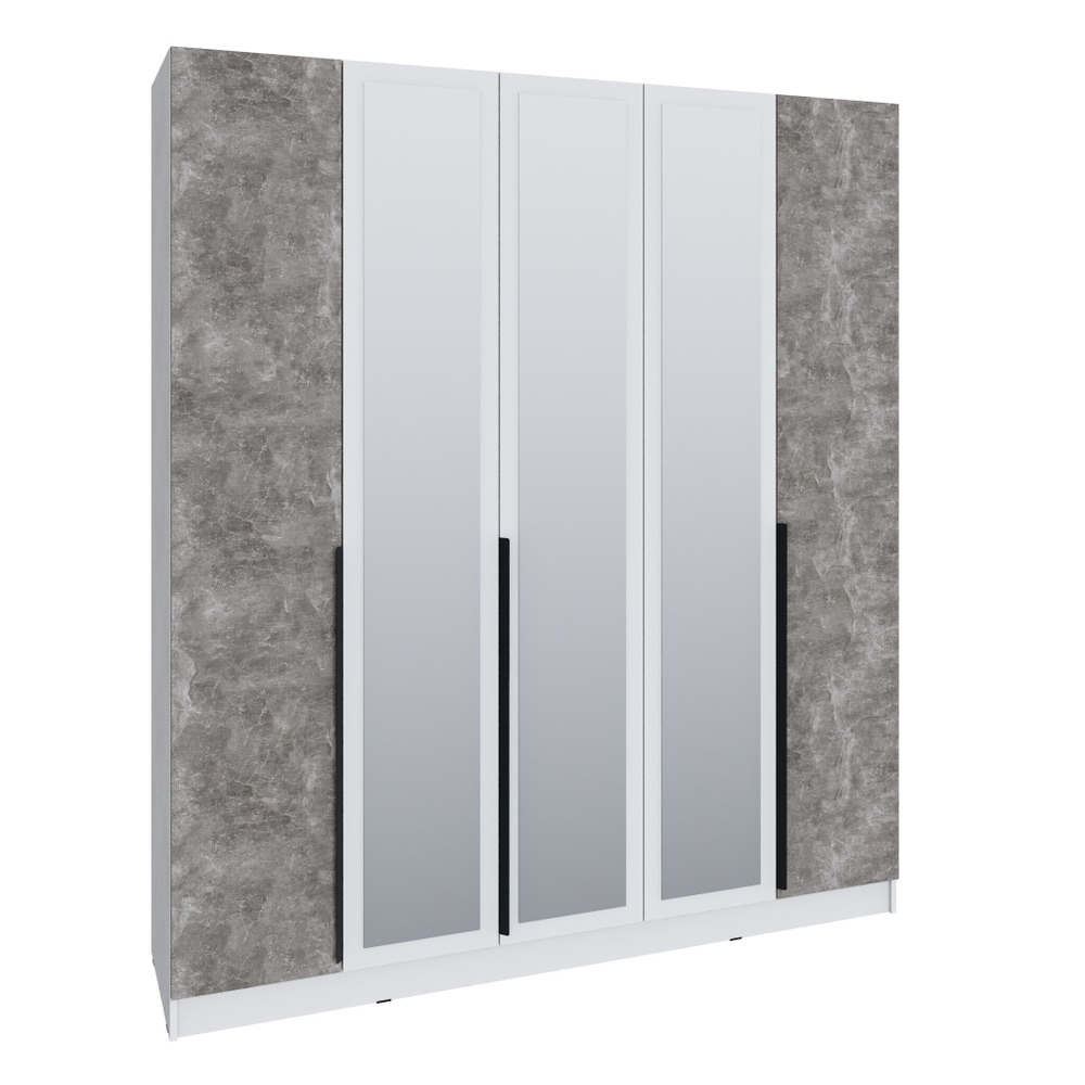 Шкаф Мадрид (2,0)  с 3 ящ. внутри с зеркалом белый/ателье светлое