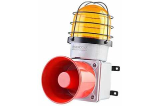 Промышленная светодиодная сирена, с литым корпусом и 7 мелодиями, 12-30V/DC, цвет желтый